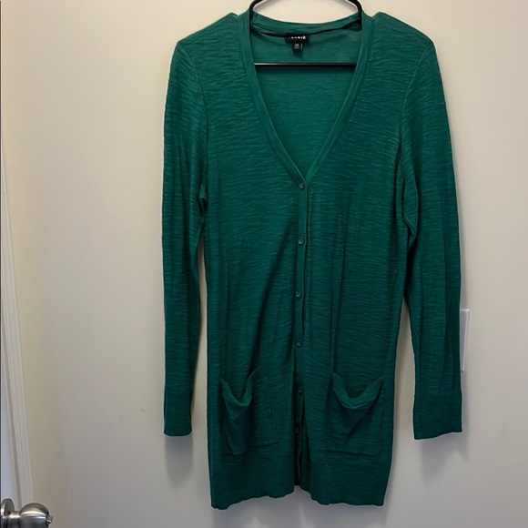 Torrid green knee length cardigan size 00 - Picture 1 of 4